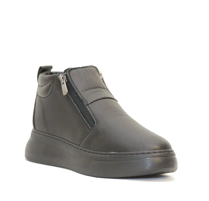 Φωτογραφία προϊόντος: Anteos Shoes Anteos Gotsi 372 Γυναικεία Μποτάκια δερμάτινα με ζεστή επένδυση Μαύρα