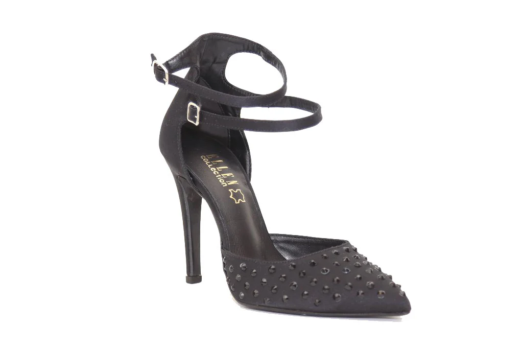 Φωτογραφία προϊόντος: Ellen Shoes Γυναικείες γόβες Ellen 83934/1 σε μαύρο χρώμα Σατέν με ψηλό τακούνι