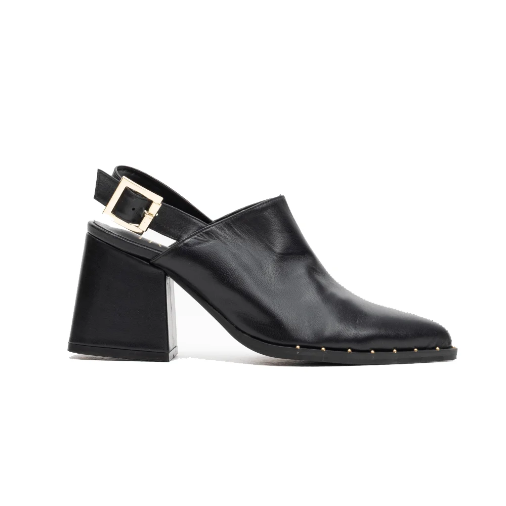Φωτογραφία προϊόντος: Iris Shoes Γυναικεία Mules B605 από Δέρμα σε Μαύρο χρώμα