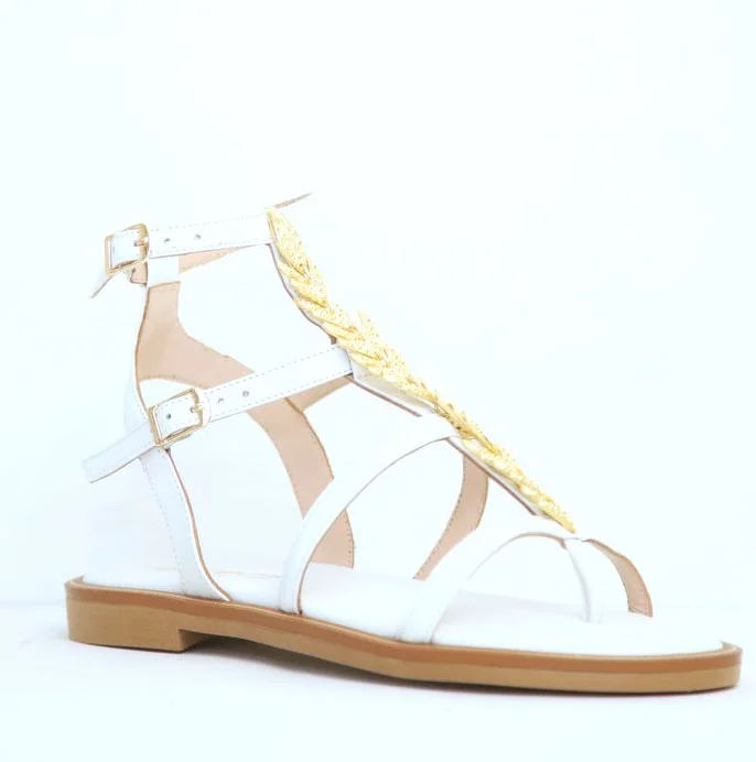 Φωτογραφία προϊόντος: Anteos Shoes 25311 Γυναικεία σανδάλια από Δέρμα σε Λευκό χρώμα