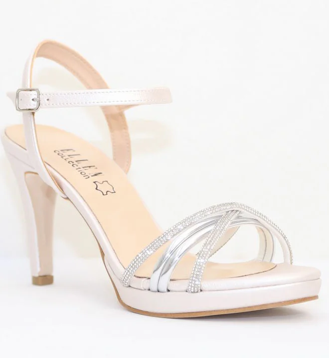 Φωτογραφία προϊόντος: Ellen Shoes 72154 Γυναικεία πέδιλα σε χρώμα Πέρλα Magna Eco