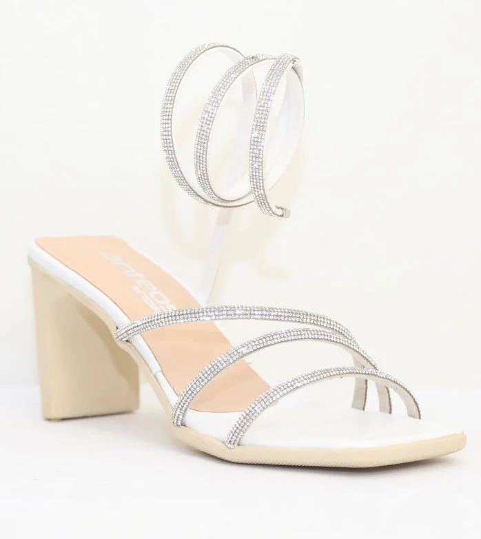 Φωτογραφία προϊόντος: Anteos Shoes Γυναικεία Σανδάλια Anteos 23243 Δέρμα σε Χρώμα Λευκό με Strass