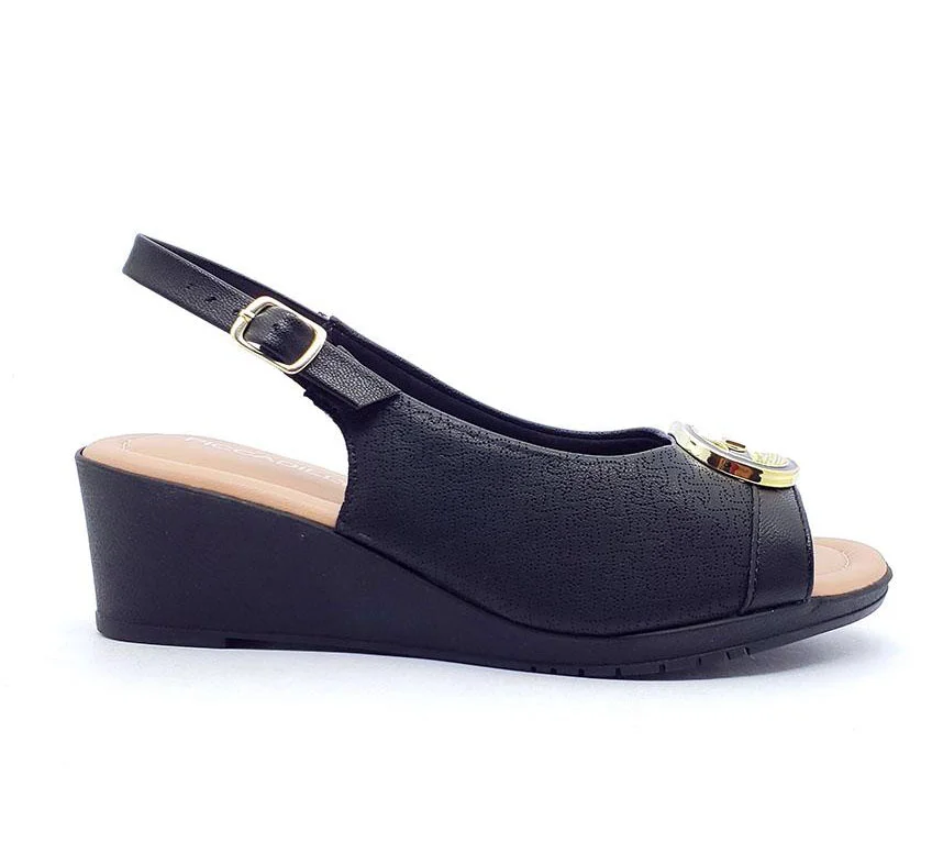 Φωτογραφία προϊόντος: Piccadilly 163021-3 Micro Fiber Γυναικεία Peep Toe Ανατομικά Πέδιλα σε Μαύρο χρώμα