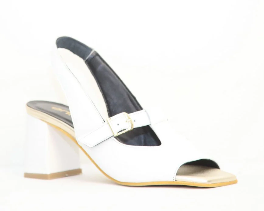 Φωτογραφία προϊόντος: Anteos Shoes Anteos 24203 Γυναικεία Δερμάτινα Πέδιλα σε Λευκό χρώμα