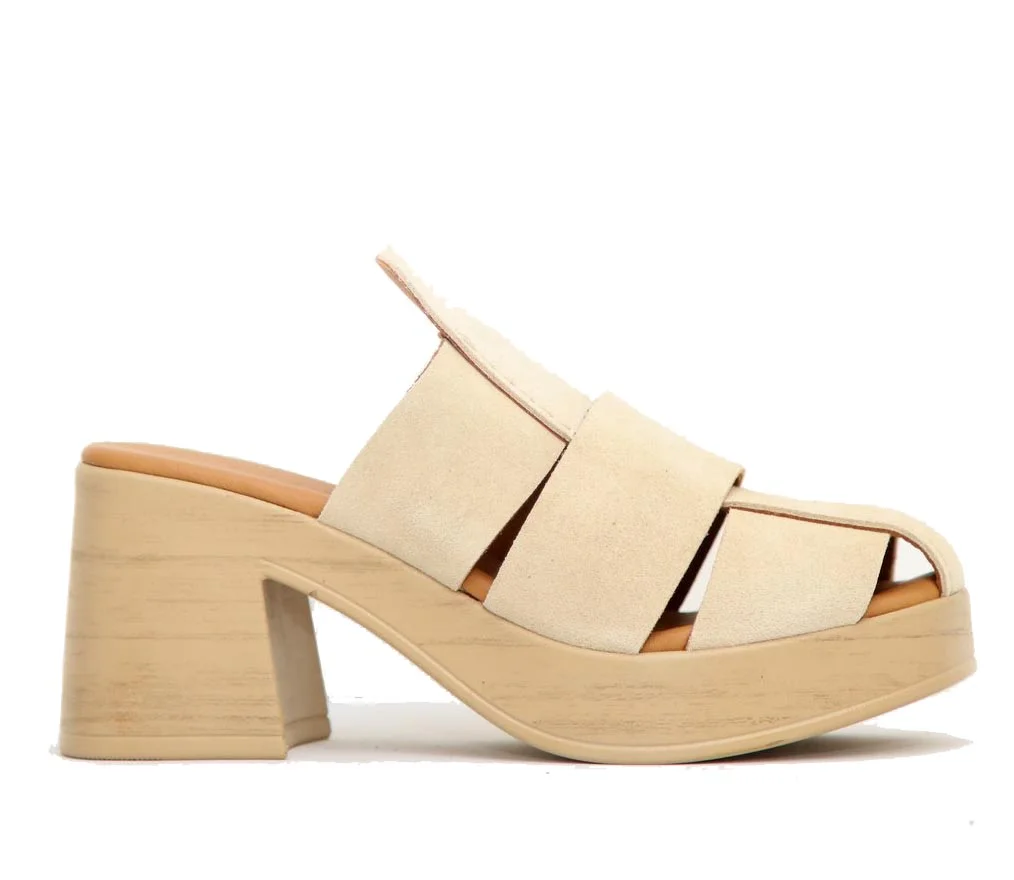 Φωτογραφία προϊόντος: Mago Shoes 138-26703 Γυναικείες Πλατφόρμες - Mules από Δέρμα Καστόρι σε Μπεζ χρώμα
