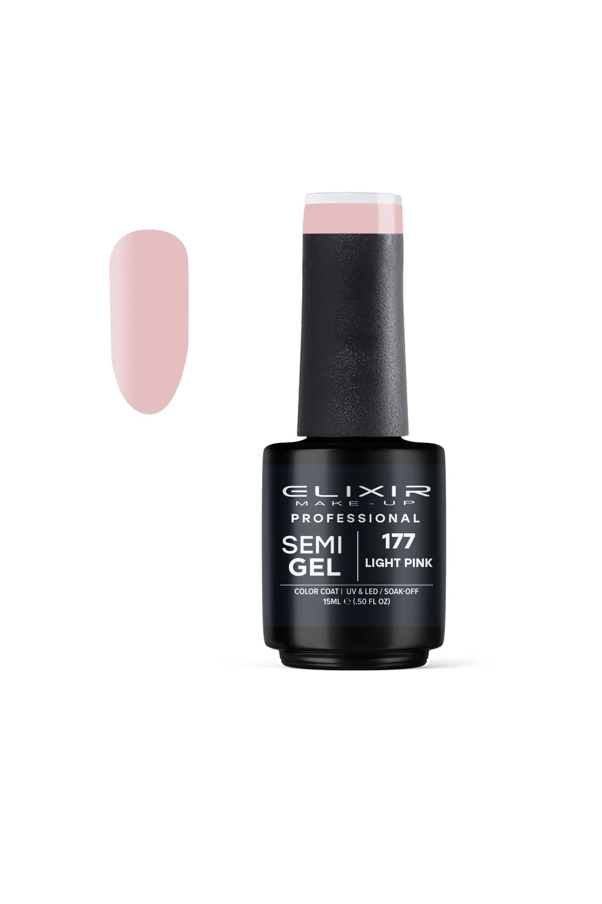 Φωτογραφία προϊόντος: Ημιμόνιμο Βερνίκι Elixir Semi Gel 177 Light Pink 15ml