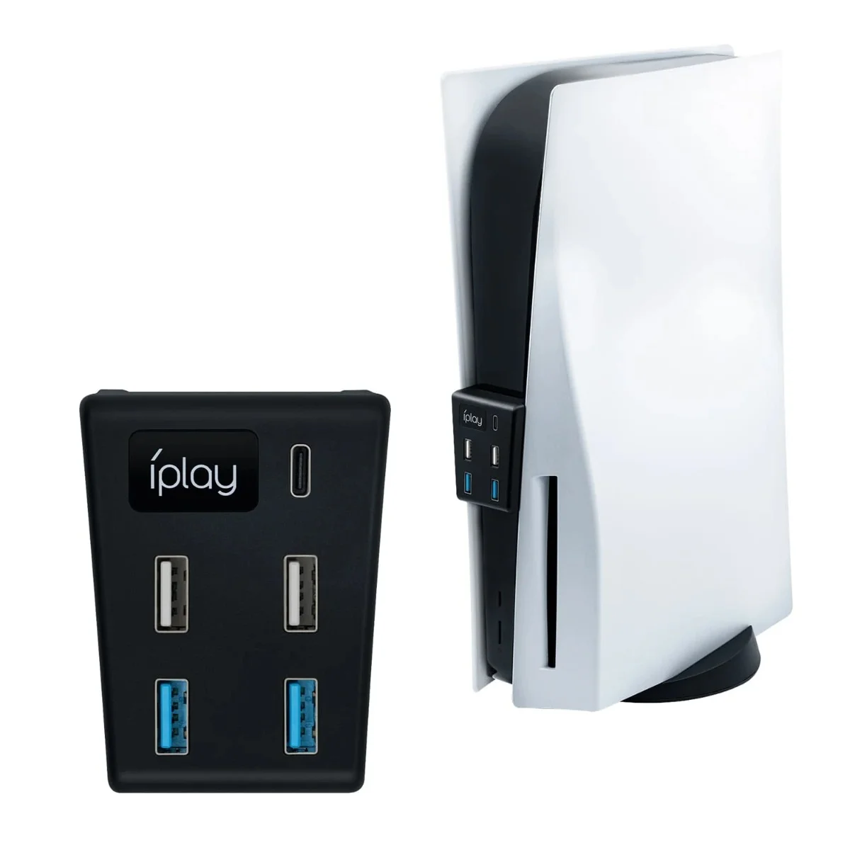 Φωτογραφία προϊόντος: IPLAY USB Hub 1 έως 5 για κονσόλα παιχνιδιών PS5 DE/UHD - Μαύρη