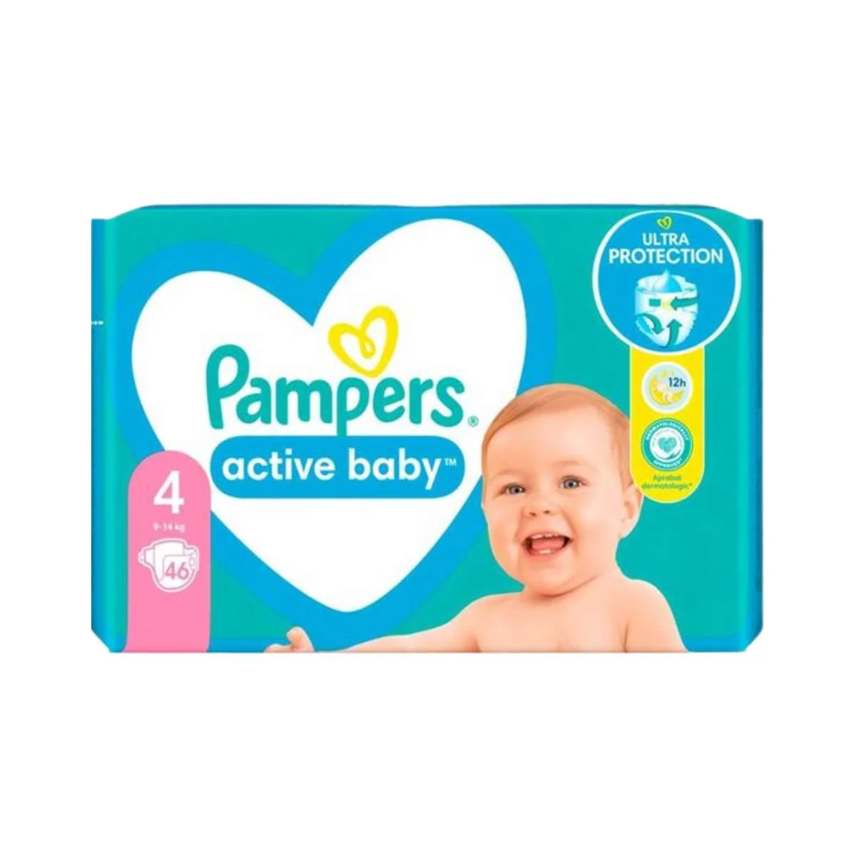 Φωτογραφία προϊόντος: Pampers,Pampers Active Baby Pampers Active Baby Βρεφικές Πάνες No4 (9-14kg) 46τμχ