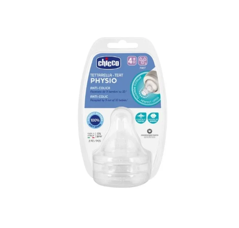 Φωτογραφία προϊόντος: Chicco,Chicco Θηλές Σιλικόνης Chicco Θηλή Σιλικόνης Γρήγορης Ροής 4m+ 2τμχ