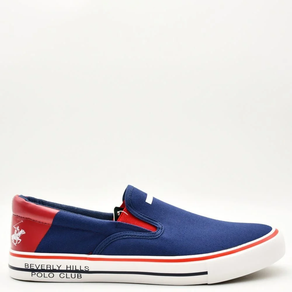 Φωτογραφία προϊόντος: Loafers Ανδρικά Beverly hills POLO CLUB 6775-NAVY σε ύφασμα μπλε με κόκκινο