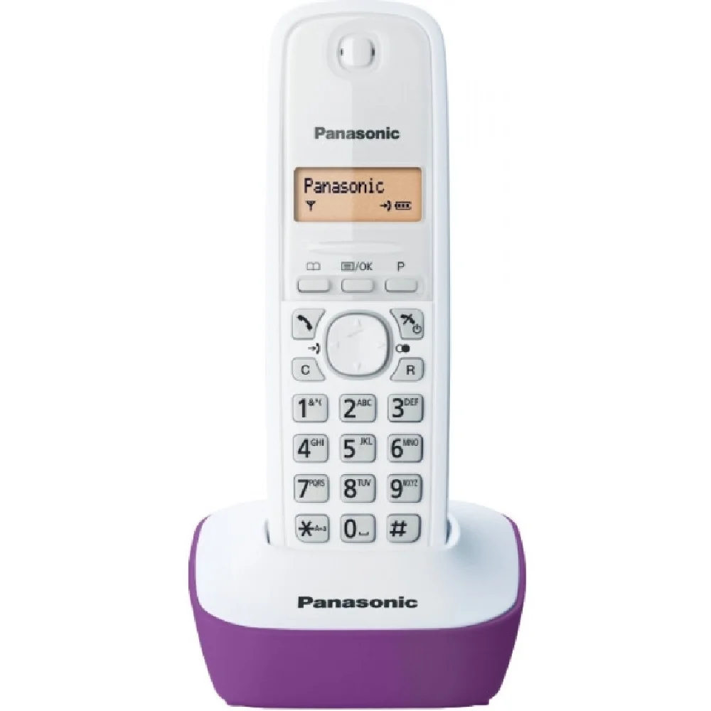 Φωτογραφία προϊόντος: ΤΗΛΕΦΩΝΟ ΑΣΥΡΜΑΤΟ PANASONIC KX-TG1611 GRF/JTF WHITE/PURPLE