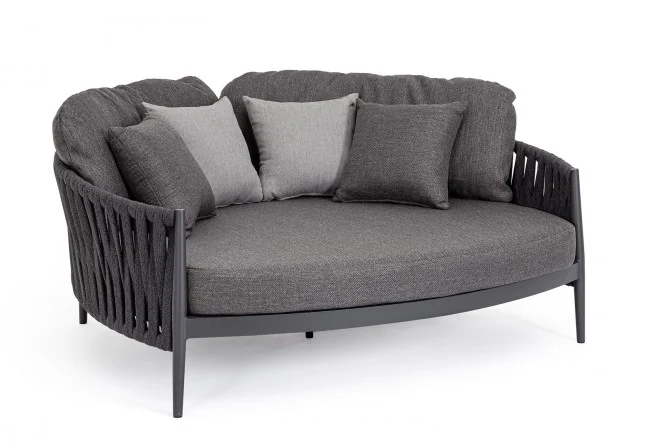 Φωτογραφία προϊόντος: Daybed Αλουμίνιο Rope "Jacinta" Charcoal 160x145x91cm (Bizzotto) (BZ-0663485)