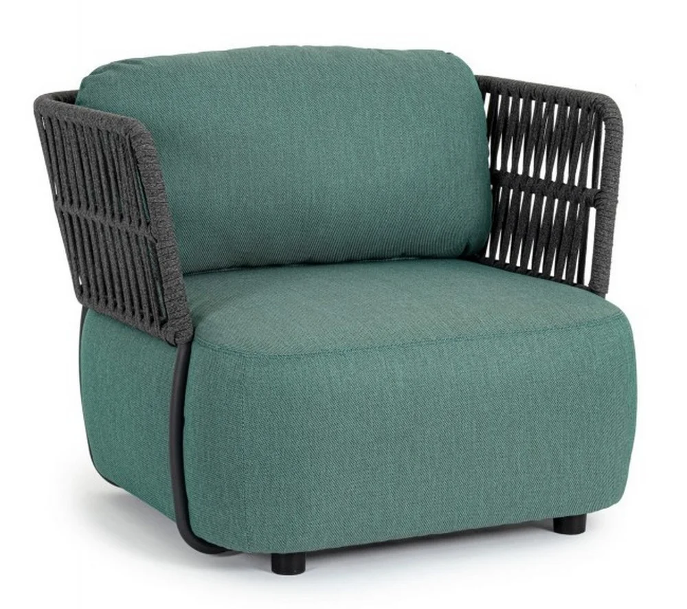 Φωτογραφία προϊόντος: Πολυθρόνα Textil Palmer Charcoal-Jade 92x86x79cm (Bizzotto) (BZ-0663508)