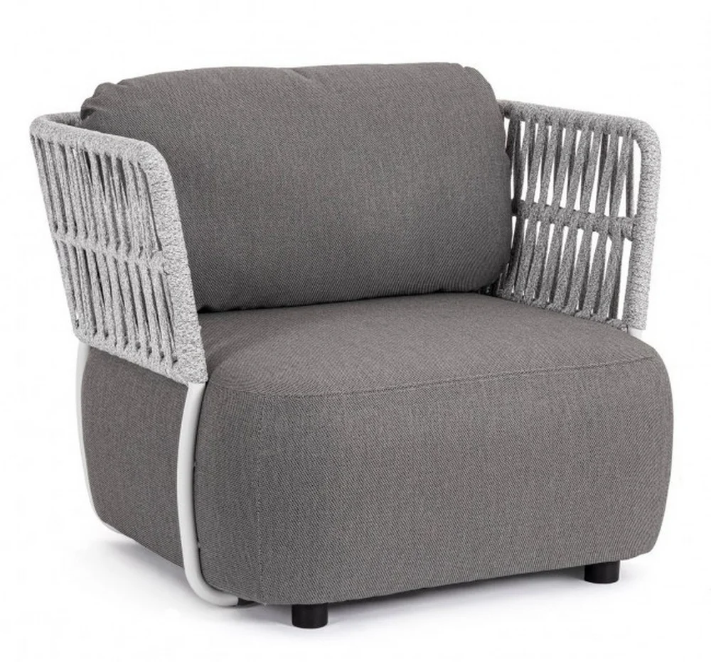 Φωτογραφία προϊόντος: Πολυθρόνα Textil Palmer White-Grey 92x86x79cm (Bizzotto) (BZ-0663506)