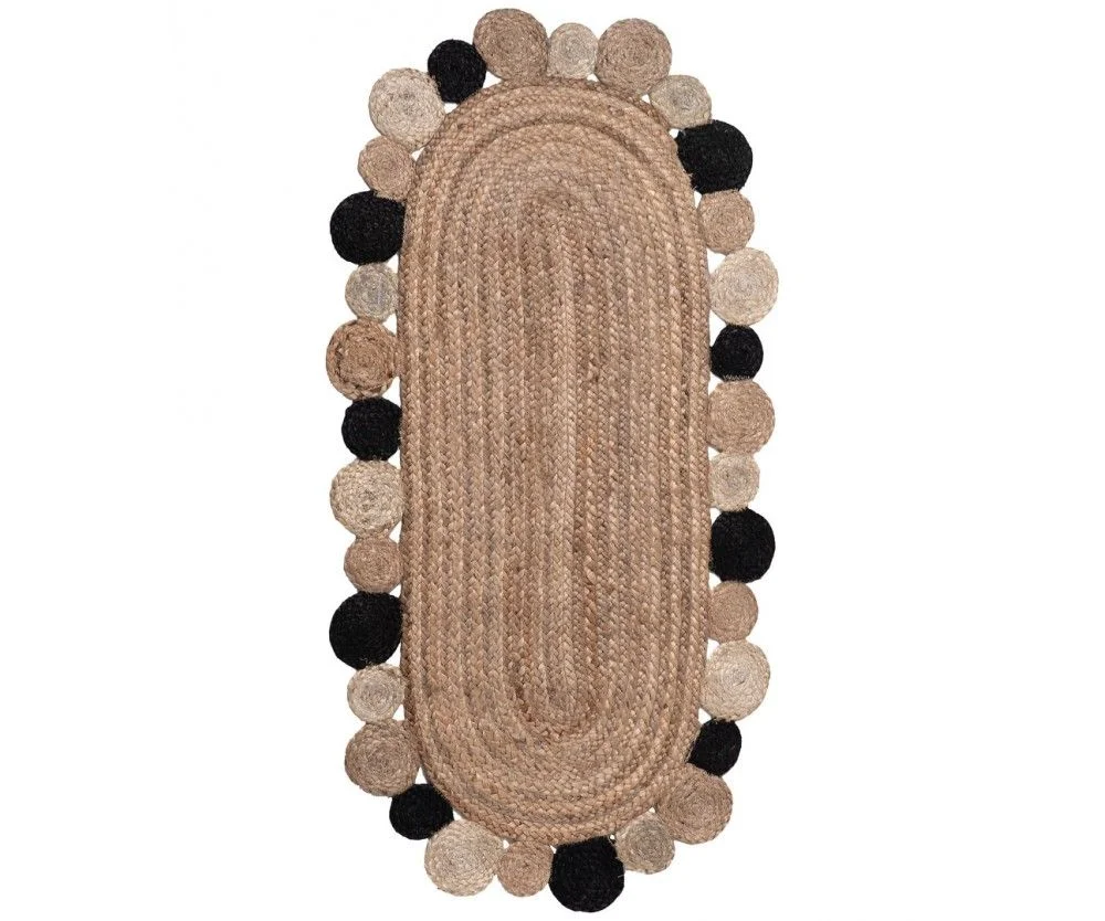 Φωτογραφία προϊόντος: Silk Fashion Χαλί Jute 70x160 1735 Οβάλ Black