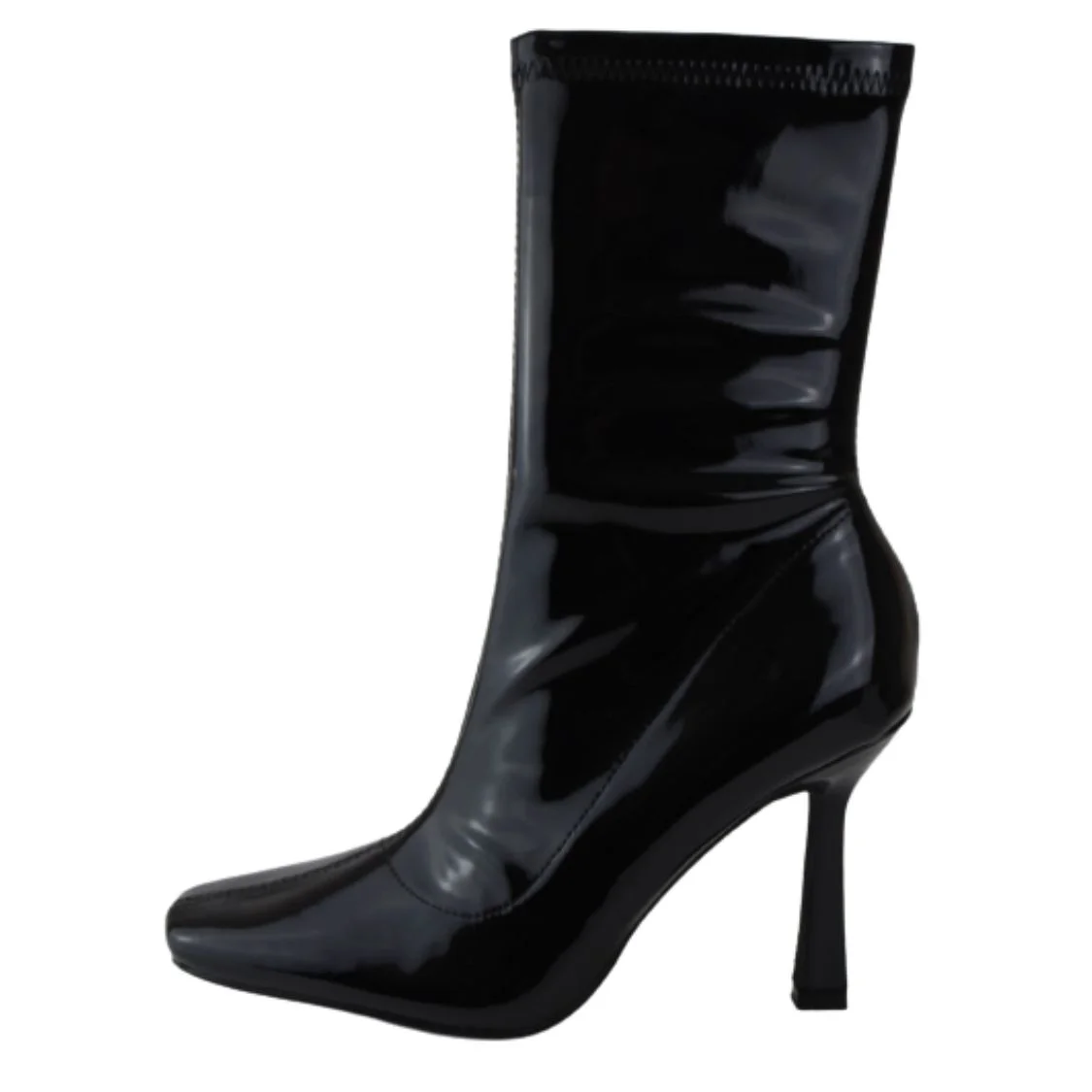 Φωτογραφία προϊόντος: MIA SHOES Μποτάκι vinyl Μαύρο τύπου κάλτσα στιλέτο