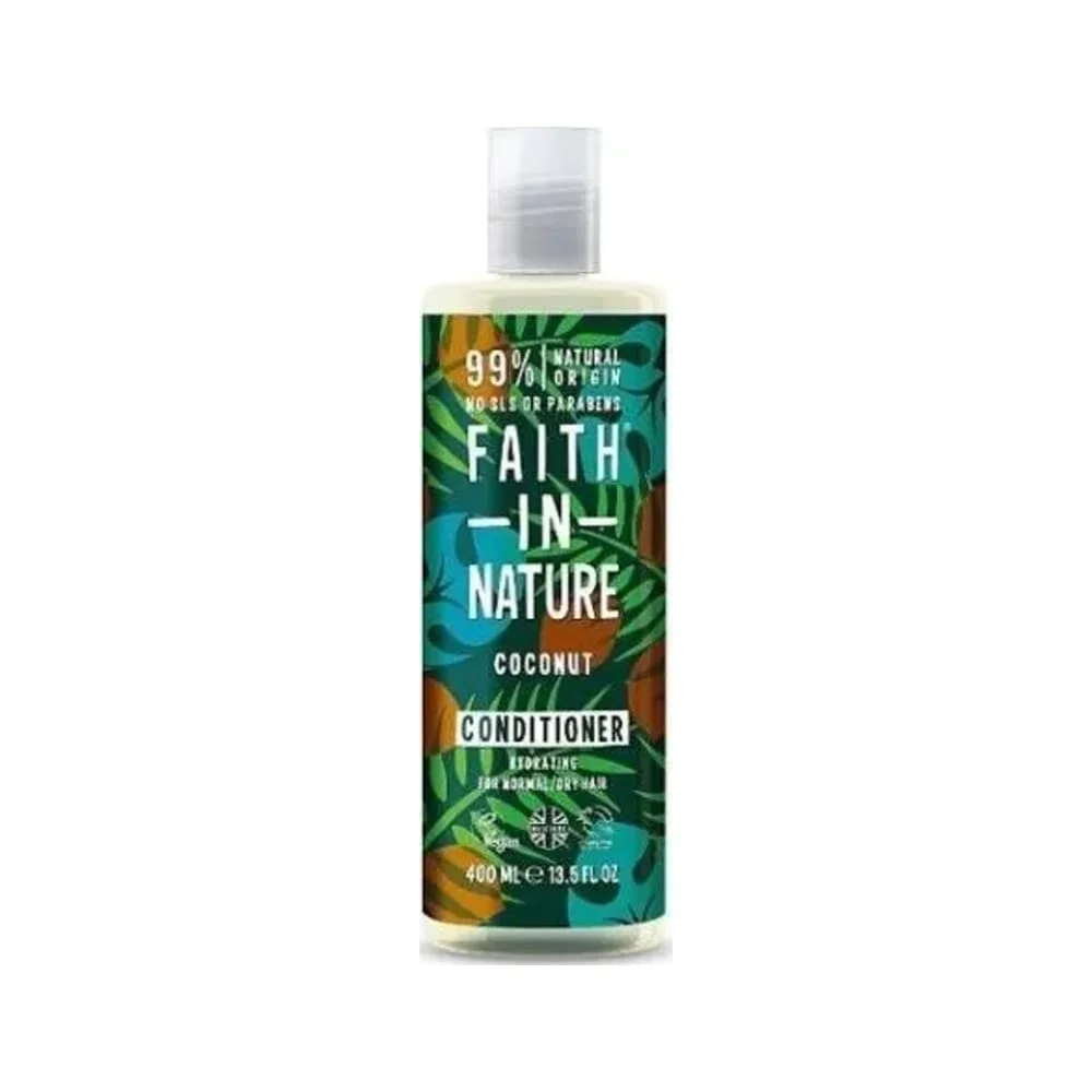 Φωτογραφία προϊόντος: Faith In Nature Βιολογικό Έλαιο Καρύδας Φυτικό Conditioner για Επανόρθωση για Ξηρά & Βαμμένα Μαλλιά 400ml - 0610706 Ηνωμένο Βασιλειο Βιοδιασπώμενο Προϊόν Βιολογικό προϊόν Χωρίς Par
