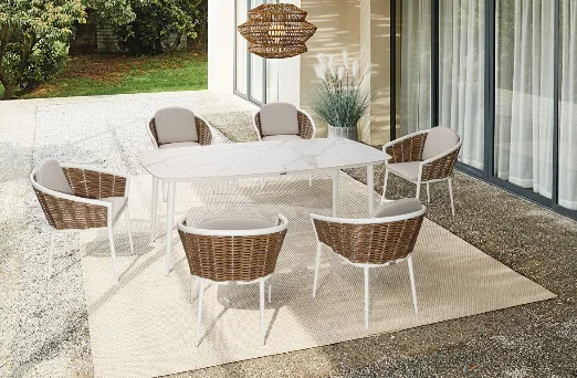 Φωτογραφία προϊόντος: Artie Musses Rattan/D7 Dining Set White