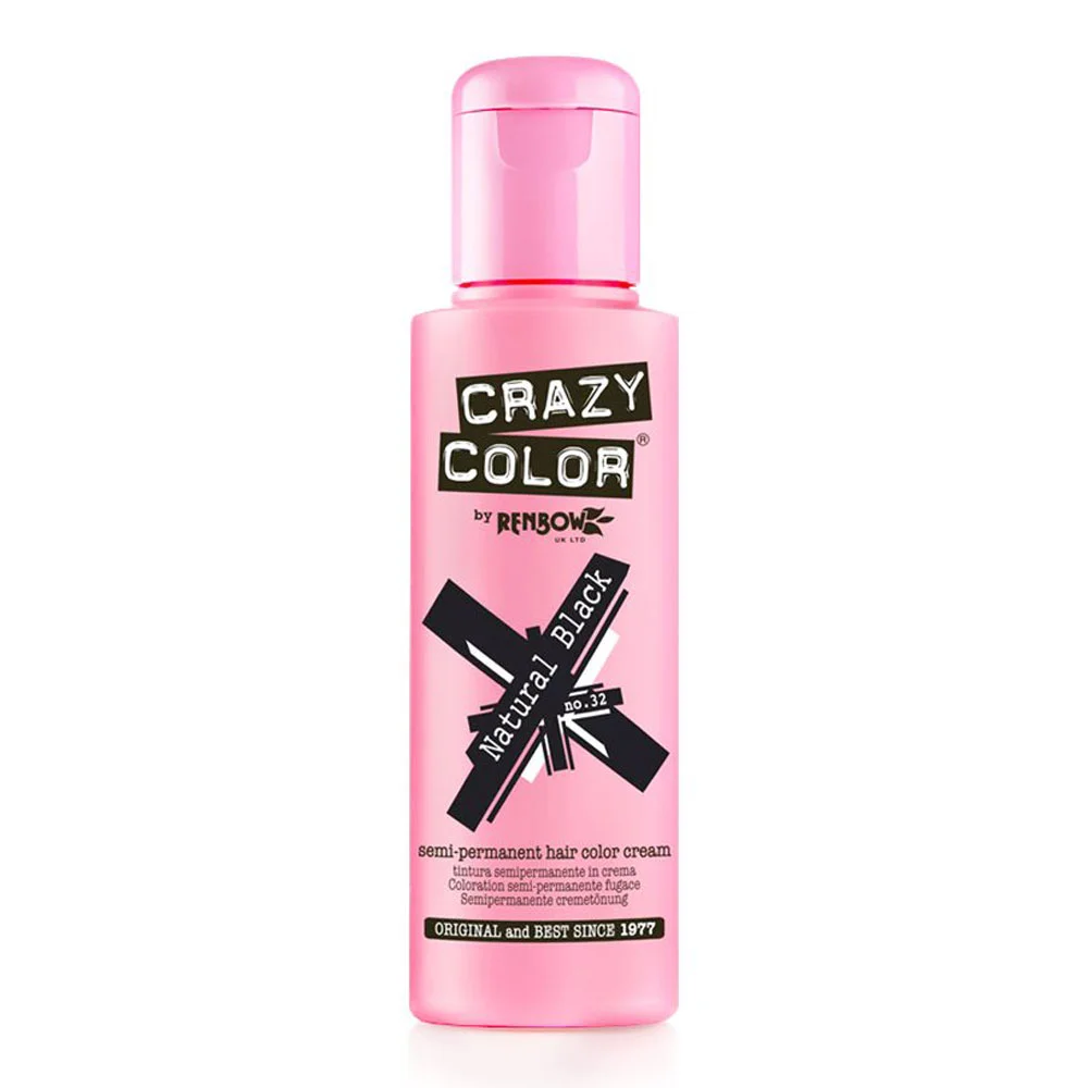 Φωτογραφία προϊόντος: Crazy Color ημιμόνιμη κρέμα-βαφή μαλλιών Natural Black no32 100ml