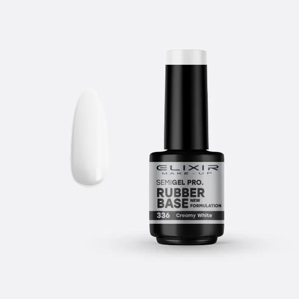 Φωτογραφία προϊόντος: Elixir Ημιμόνιμο βερνίκι 15ml 336 (Rubber Base Creamy White)
