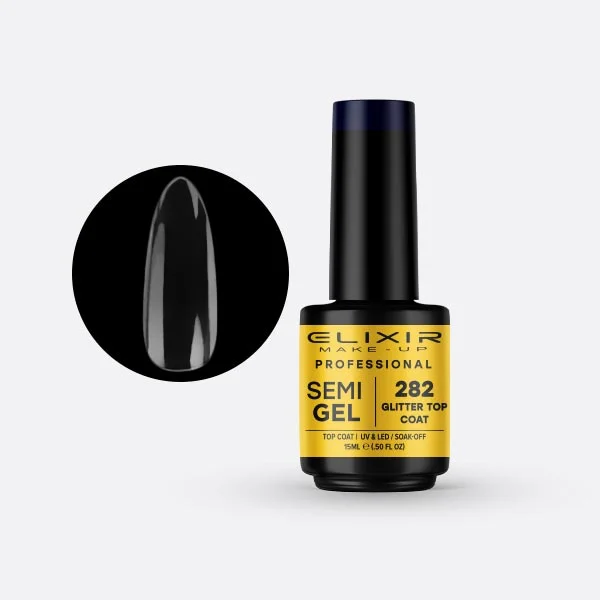 Φωτογραφία προϊόντος: Elixir Ημιμόνιμο βερνίκι 15ml 282 (Glitter Top Coat)