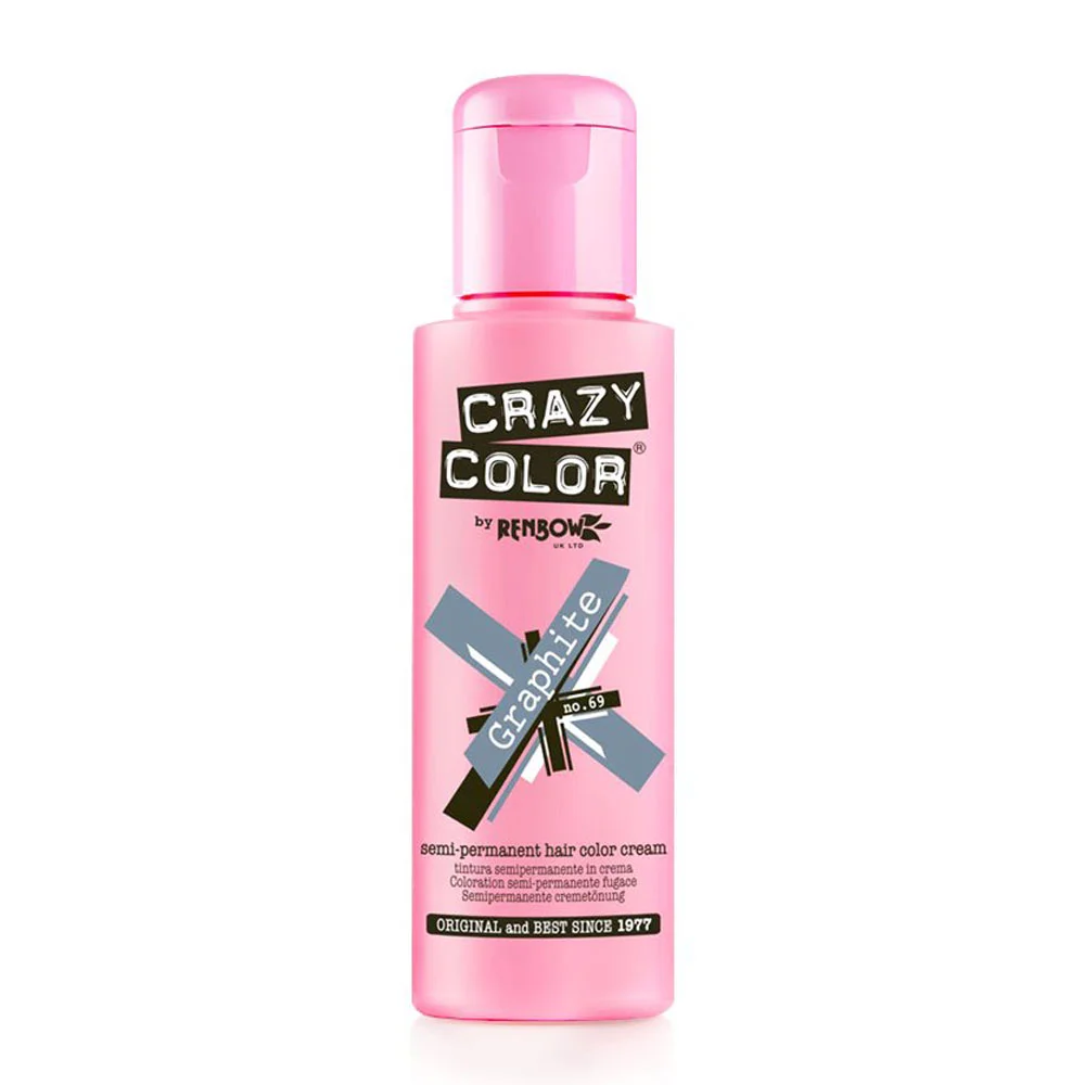 Φωτογραφία προϊόντος: Crazy color ημιμόνιμη κρέμα-βαφή μαλλιών graphite no 69 100ml