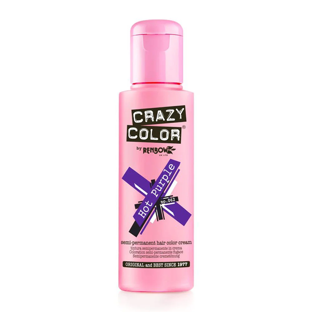 Φωτογραφία προϊόντος: Crazy color ημιμόνιμη κρέμα-βαφή μαλλιών hot purple no 062 100ml