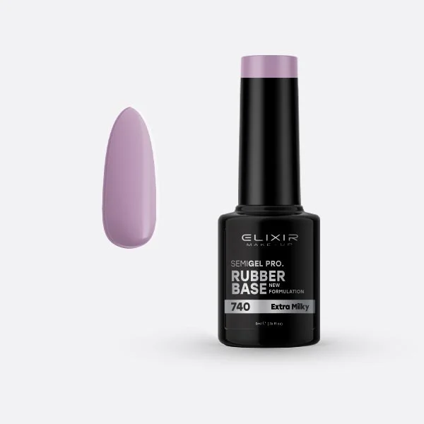 Φωτογραφία προϊόντος: Elixir Ημιμόνιμο βερνίκι 5ml 740 (Rubber Base Extra Milky)