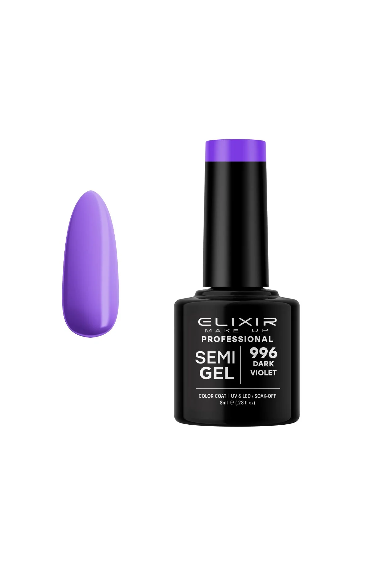Φωτογραφία προϊόντος: Ημιμόνιμο Bερνίκι Elixir Semi Gel 996 Dark Violet 8ml