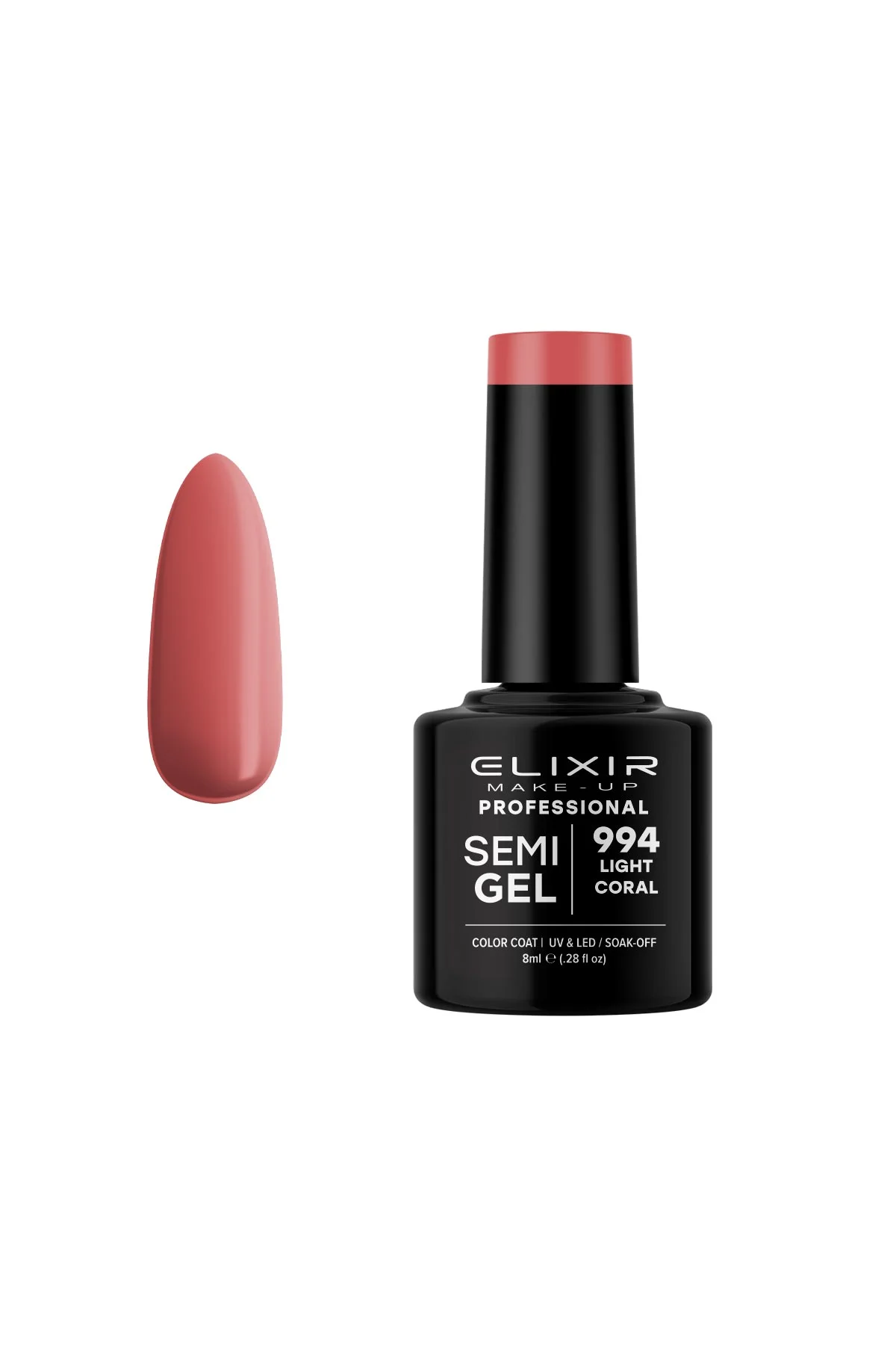 Φωτογραφία προϊόντος: Ημιμόνιμο Bερνίκι Elixir Semi Gel 994 Light Coral 8ml