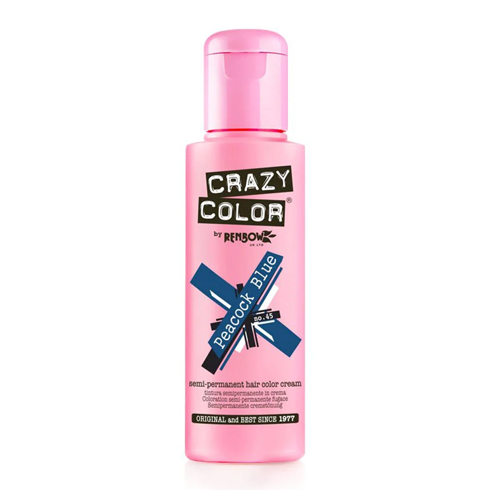 Φωτογραφία προϊόντος: Crazy color ημιμόνιμη κρέμα-βαφή μαλλιών peacock blue no45 100ml