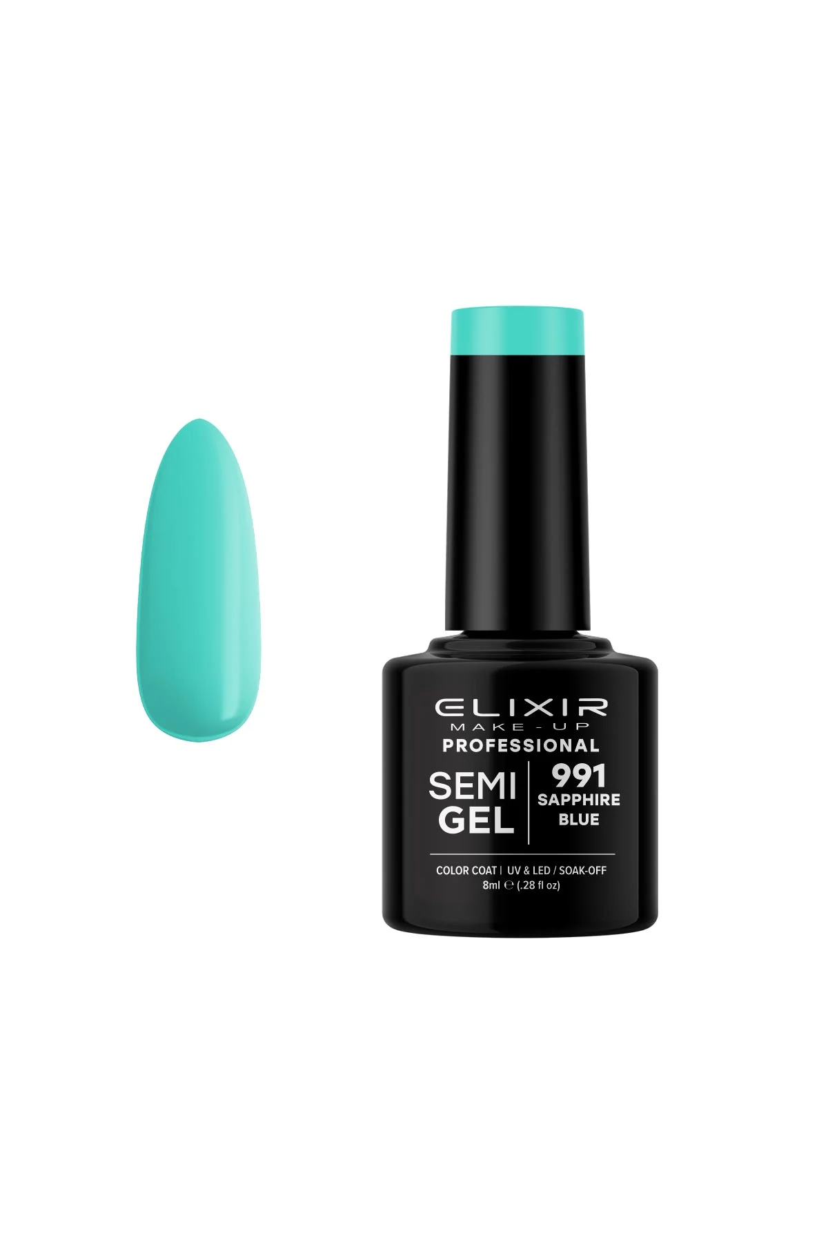 Φωτογραφία προϊόντος: Ημιμόνιμο Βερνίκι Elixir Semi Gel 991 Sapphire Blue 8ml