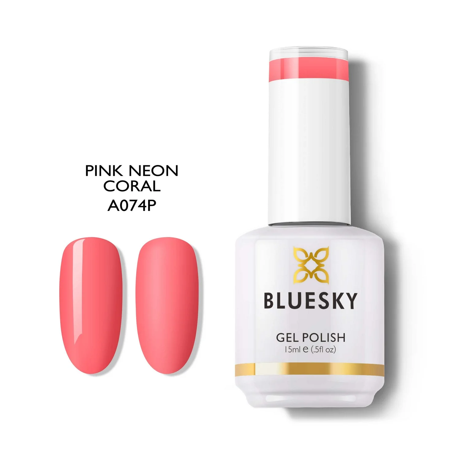 Φωτογραφία προϊόντος: Bluesky Hμιμόνιμο Bερνίκι PINK NEON CORAL A074 (ΚΟΡΑΛΛΙ ΕΝΤΟΝΟ) 15ml