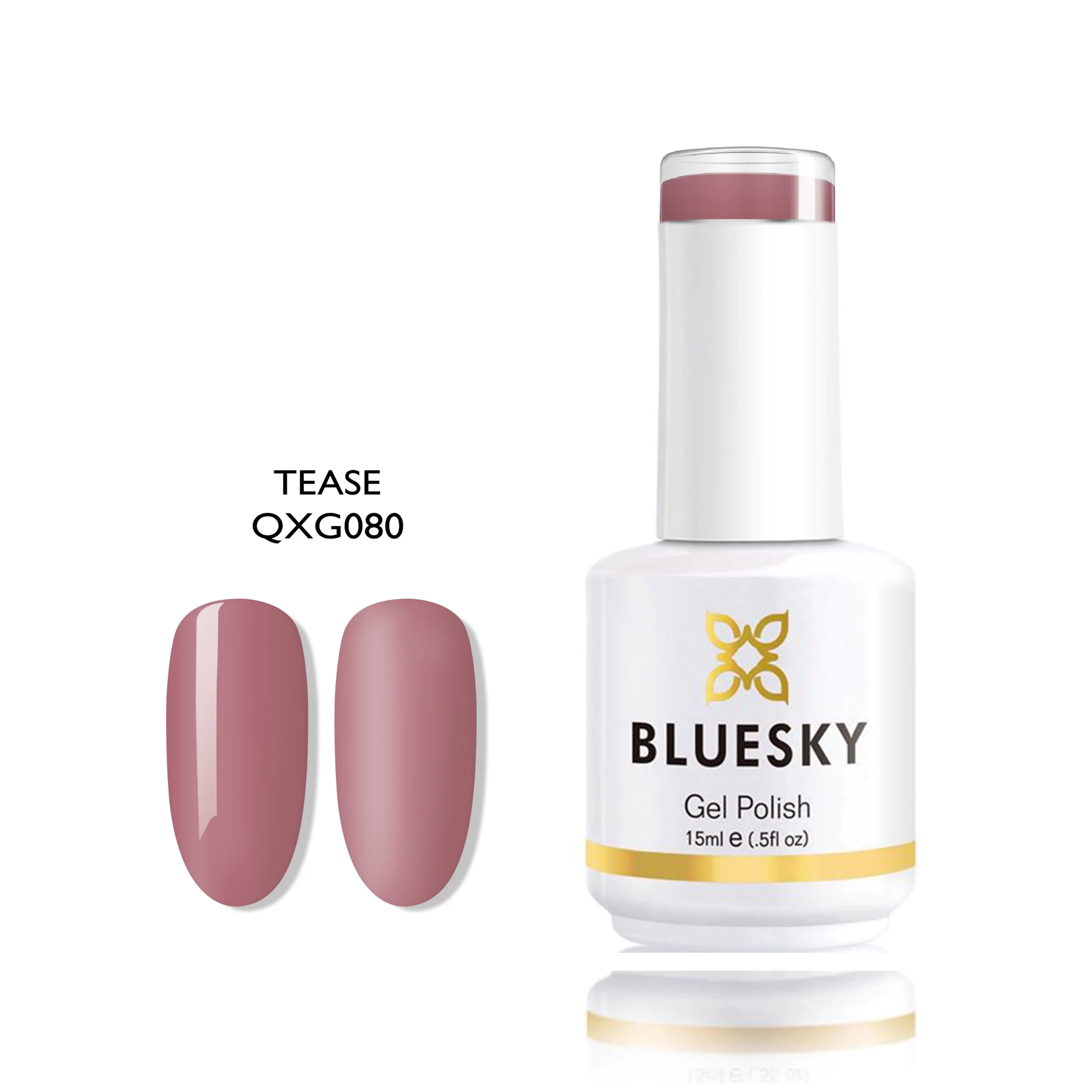 Φωτογραφία προϊόντος: Bluesky Hμιμόνιμο Bερνίκι QXG080 TEASE (ΣΑΠΙΟ ΜΗΛΟ- ΜΟΚΑ) 15ml