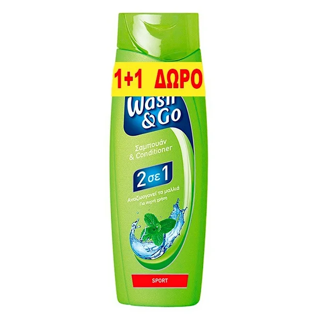 Φωτογραφία προϊόντος: Procter & Gamble Σαμπουάν Wash&Go Sport 2 Σε 1 400ml 1+1 Δώρο