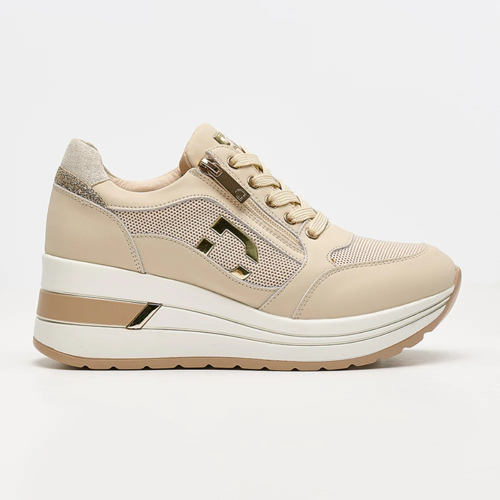Φωτογραφία προϊόντος: Donna Serena Sneakers Γυναικείο Δέρμα/ύφασμα Flyknit Μπεζ DSE/5111 BEIGE