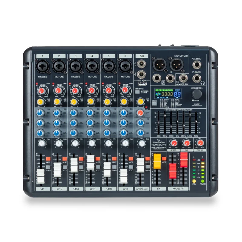 Φωτογραφία προϊόντος: Soundsation YouMix610 Pro - Αναλογική Κονσόλα Ήχου 8 Καναλιών με Bluetooth και Ψηφιακά Εφέ