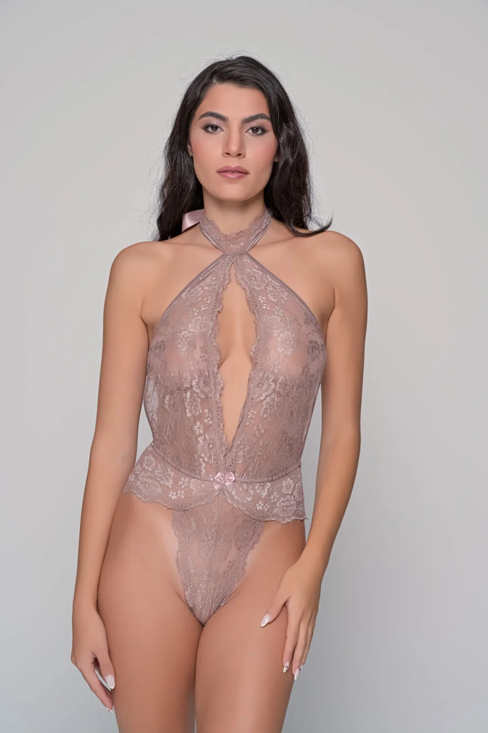 Φωτογραφία προϊόντος: Milena By Paris Δαντελωτό Μπραζίλ Κορμάκι - Μόκκα