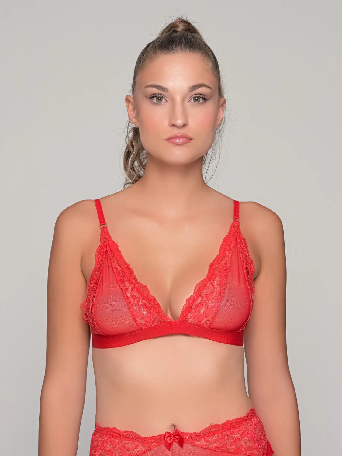 Φωτογραφία προϊόντος: Milena By Paris Σουτιέν Τριγωνάκι Δαντέλα Και Τούλι Κόκκινο