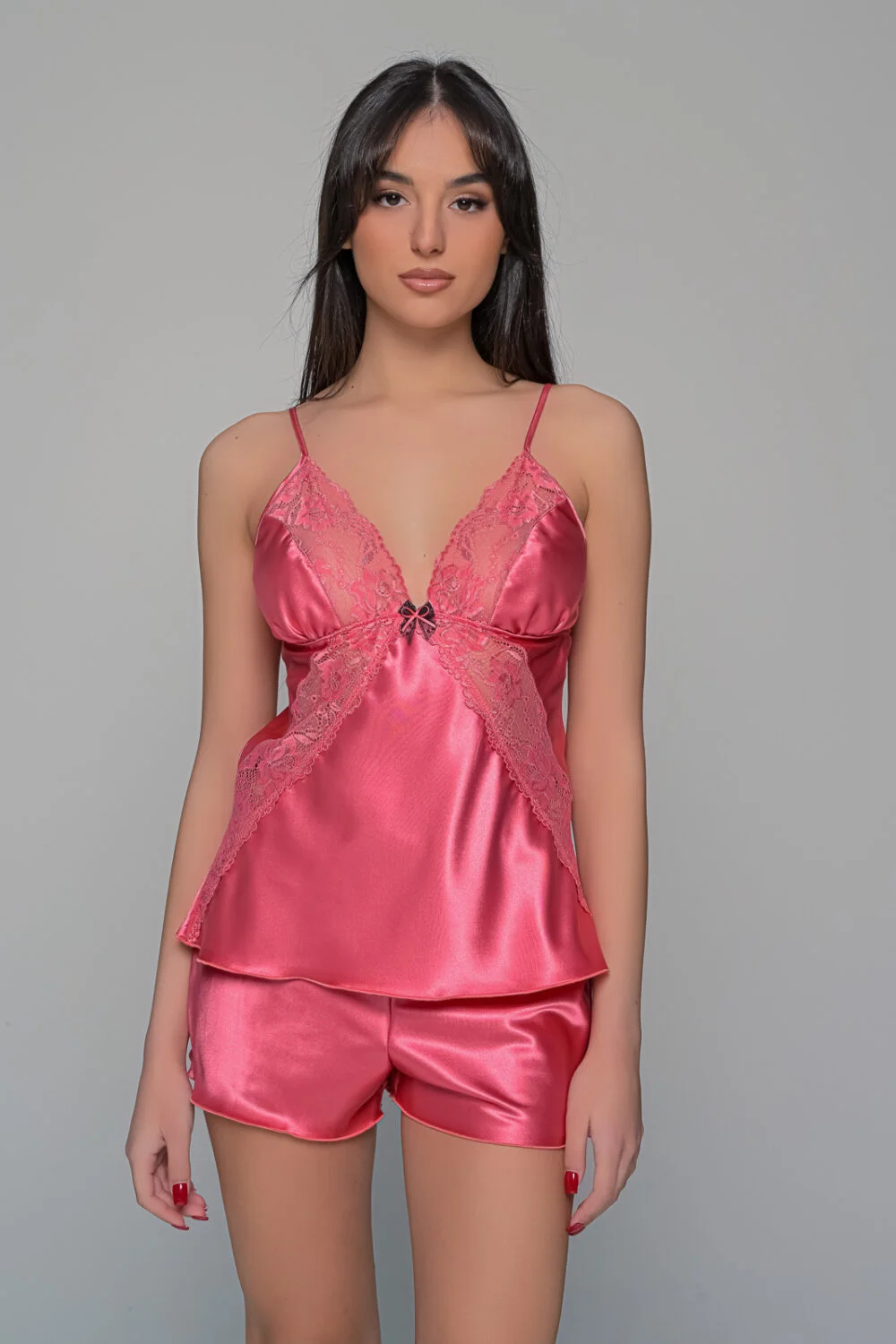 Φωτογραφία προϊόντος: Milena By Paris Σατέν Babydoll με Σορτς Καρπουζί