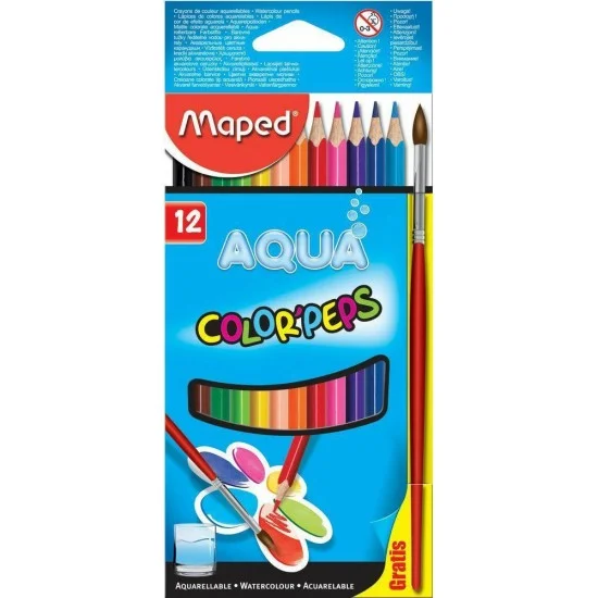Φωτογραφία προϊόντος: Maped Ξυλομπογιές Νερού Aqua Colorpeps 12τμχ