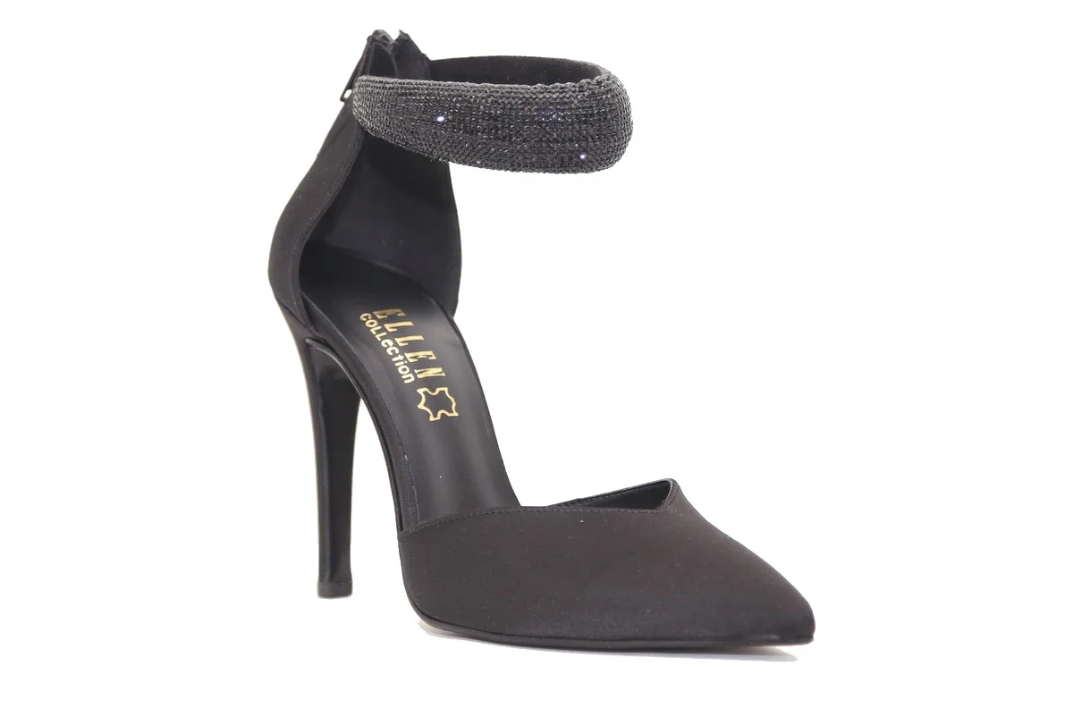 Φωτογραφία προϊόντος: Ellen Shoes Γυναικείες γόβες Ellen 83935 σε Μαύρο χρώμα Σατέν με ψηλό τακούνι