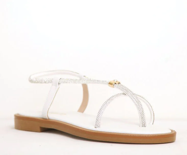 Φωτογραφία προϊόντος: Anteos Shoes 25202 Γυναικεία σανδάλια από Δέρμα σε Ασημί - Λευκό χρώμα