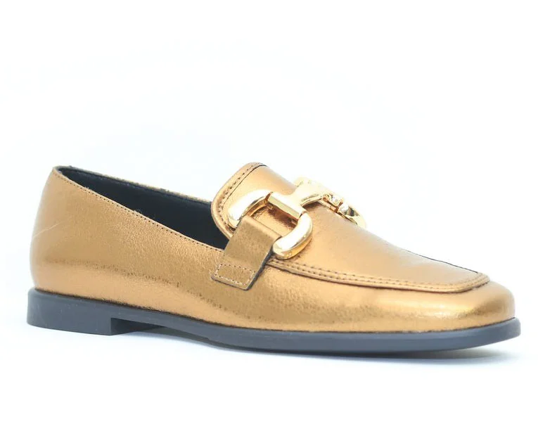 Φωτογραφία προϊόντος: Viguera Shoes Γυναικεία μοκασίνια Viguera 8015 δερμάτινα σε Μπρονζέ μεταλλικό χρώμα