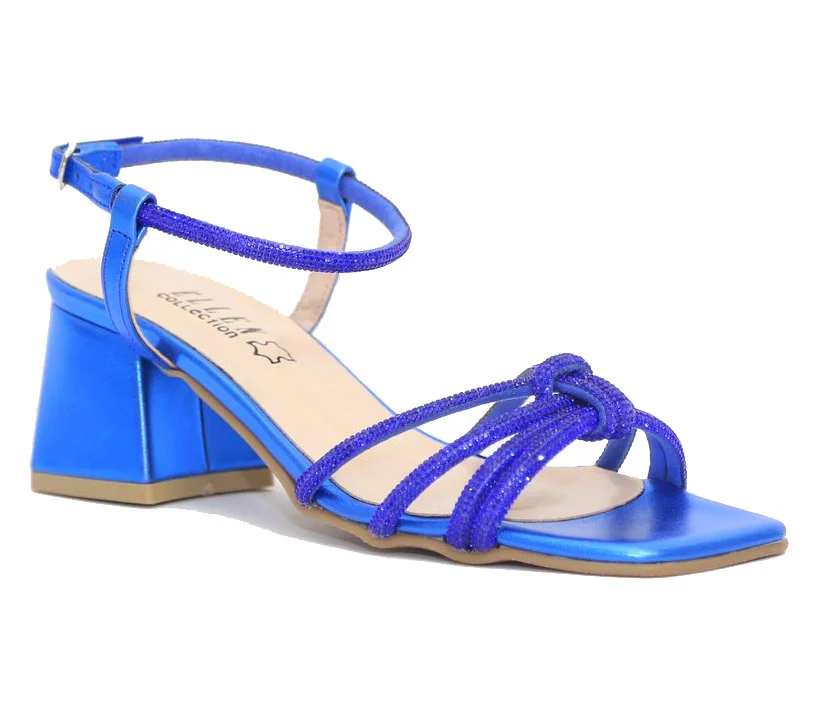 Φωτογραφία προϊόντος: Ellen Shoes 53535 Γυναικεία πέδιλα σε Μπλε Μεταλλικό χρώμα Eco