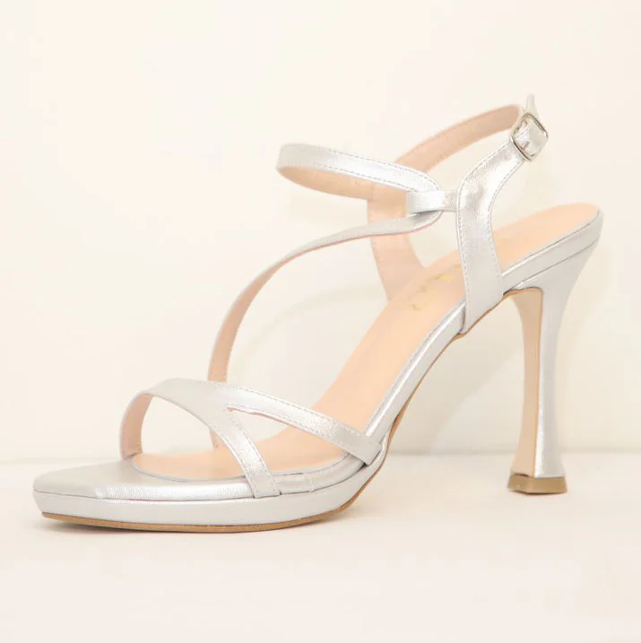 Φωτογραφία προϊόντος: Ellen Shoes Γυναικεία Πέδιλα 71766 με Eco-Leather Επένδυση σε Ασημί Πέρλα χρώμα