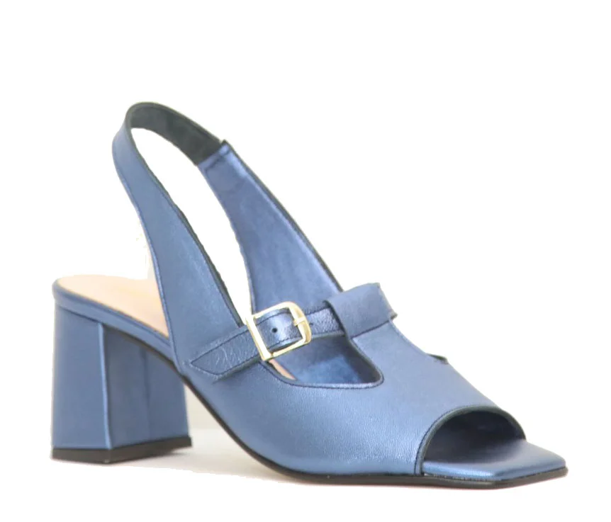 Φωτογραφία προϊόντος: Anteos Shoes Anteos 24203 Γυναικεία Δερμάτινα Πέδιλα σε Μπλε Μεταλλικό χρώμα