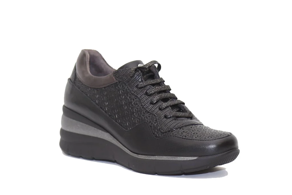 Φωτογραφία προϊόντος: Γυναικεία Sneakers Pitillos 1760 Μαύρα δερμάτινα ανατομικά Με επένδυση
