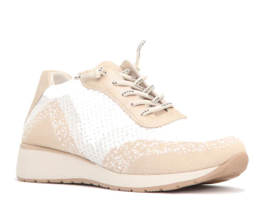 Φωτογραφία προϊόντος: Treintas Shoes Γυναικεία Sneakers Treintas L-4163 Μπεζ από Πανί με εσωτερική επένδυση Ανατομικά