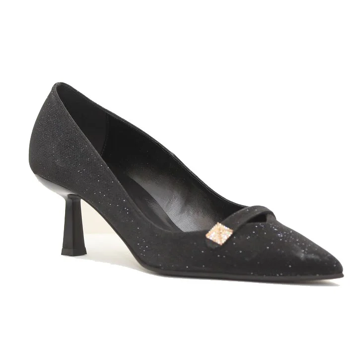 Φωτογραφία προϊόντος: Ellen Shoes Γυναικείες Γόβες 51267 με Micro-Glitter Επένδυση σε Μαύρο χρώμα